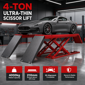 Sollevatore Idraulico a Forbice da 4 Tonnellate per Auto, Piattaforma di Sollevamento Veicoli da 4000 kg per Officina e Garage - Product Image 2