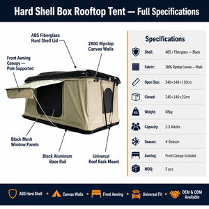 <span class=keywords><strong>Tente</strong></span> <span class=keywords><strong>de</strong></span> toit Zentopia ABS à coque rigide, ouverture latérale, espace complet avec auvent intégré pour SUV, camion, 4x4, camping, OEM - Product Image 6