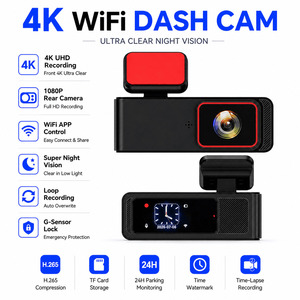 4K Dual Lens Car Dash Cam with <b>WiFi</b> 1.5 Inch IPS Screen 24H Parking Monitor Optional GPS Driving Recorder - Product Image 4