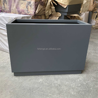 Pot Tanaman Stainless Steel Besar Modern untuk Luar Ruangan / Pot Bunga Persegi Panjang untuk Dekorasi Rumah & Taman