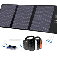 Panel Surya Lipat Portabel PERC All Black 100W untuk Luar Ruangan 528x350x45mm