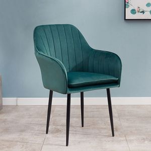 Venta al por mayor de lujo moderno nórdico de terciopelo comedor silla barata interior muebles para el hogar con patas de metal para acampar - Product Image 5