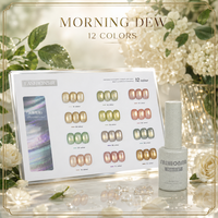 BelloGel Morning Dew French – Collection Magnétique de Vernis Gel Effet Œil de Chat Lumineux, 12 Couleurs, Bouteille de 10ml