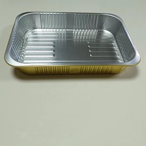 Màu vàng 370*268*60mm dùng một lần nhôm lá mỏng <span class=keywords><strong>container</strong></span> 4700ml nướng khuôn lấy đi gói thực phẩm có nắp đậy - Product Image 5