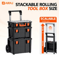 Armoire à outils sur roulettes robuste Airaj personnalisée pour garage et atelier, coffre à outils combiné