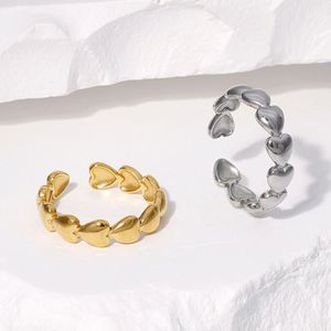 Anillos Abiertos de Acero Inoxidable con Diseño de Corazón para Chicas, Venta Directa - Product Image 3