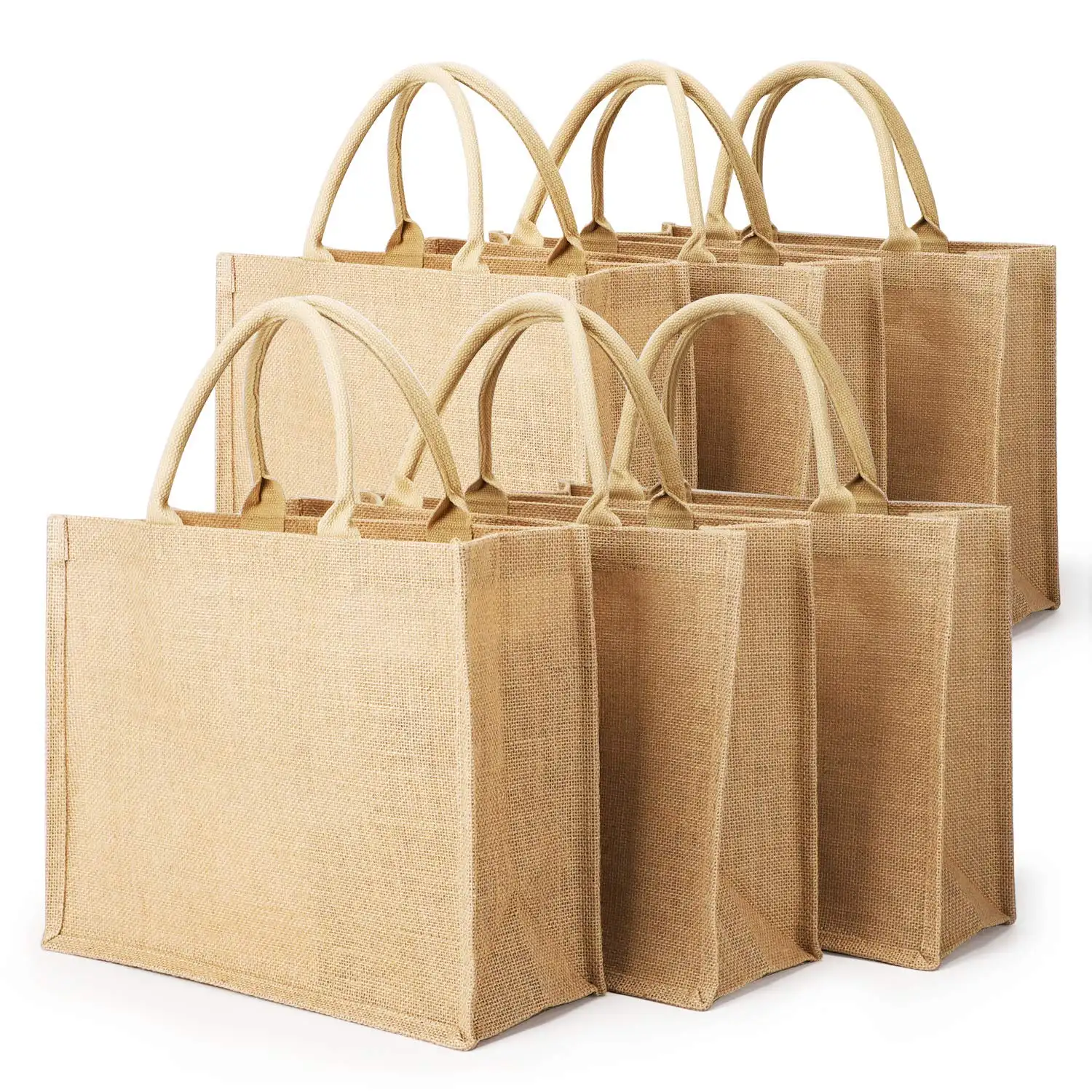 Sac de plage en jute imperméable réutilisable vierge pour cadeau de mariage, shopping, voyage, bricolage, épicerie