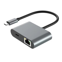 Tarjeta de Red Ethernet Tipo-C con Alimentación PD para Teléfonos Móviles, Consolas de Juegos, Convertidores USB-C (Modelo 10/100/1000Mbps)