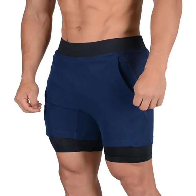 Custom Men Slim Sweat Fitness Athletic Sport Workout Running Wear Men's spandex Gym Shorts With Compression Liner