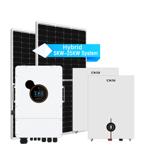 แผงโซลาร์เซลล์และแบตเตอรี่ แบตเตอรี่ลิเธียมสำหรับระบบโซลาร์เซลล์ 12v 3kw ระบบแผงโซลาร์เซลล์ไฮบริดพร้อมแบตเตอรี่ 10kw - Product Image 1