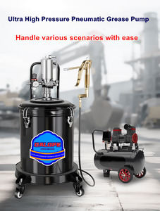 เครื่องจ่ายน้ำมันอัดลมแบบถัง 35 ลิตร ปั๊มจ่ายจาระบีแบบใช้ลม 9 แกลลอน ปั๊มจาระบีแรงดันสูงแบบนิวเมติก พร้อมปืนจ่ายจาระบี สายยาว 4 เมตร - Product Image 3