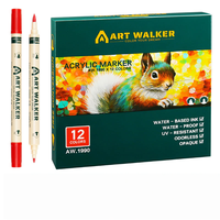 Marqueurs acryliques à pointe souple 36 couleurs pour enfants, dessin manuel, DIY, stylos graffiti anti-décoloration, stylos de peinture artistique pour étudiants