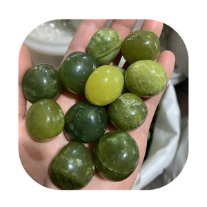 Natural Crystals Wholesale 20-30mm Green Xiuyan <strong>Jade</strong> Crystal Tumbled <strong>Stones</strong> for Gift - Product Image 1