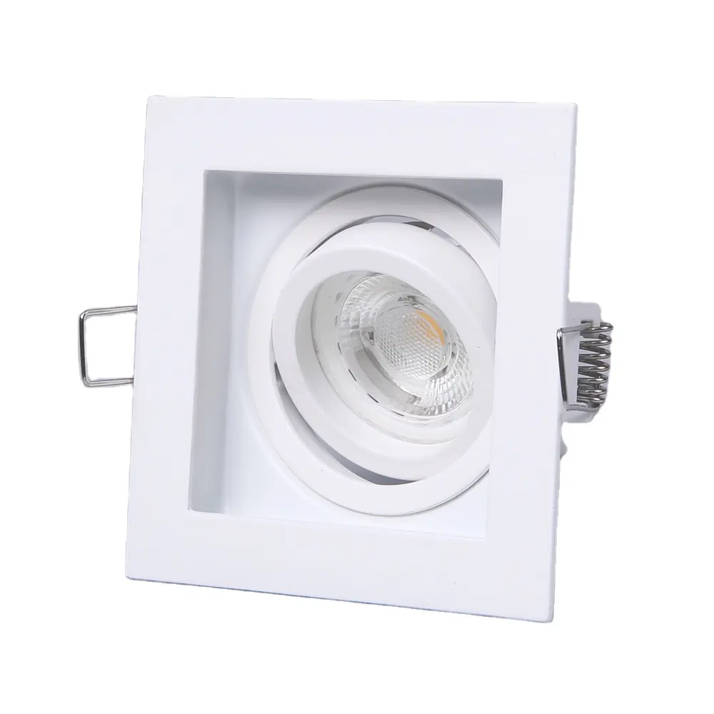 Moderne Draaibare Hotel Spuitgieten Alu Gu10 5W 7W Verzonken Verstelbare Witte Vierkante Led Cob Downlighters