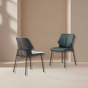 Silla de comedor de cuero occidental de acero al carbono ligera y moderna, fácil de limpiar para uso doméstico y en hoteles/restaurantes - Product Image 2