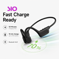 Écouteurs sportifs sans fil à conduction osseuse, étanches IP67, charge rapide en 10 minutes, BT V6.0, ouverts à l'oreille