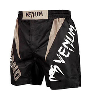 Shorts de boxe, fitness, entraînement, course à pied, Muay Thai Venom UFC Sanda pour hommes adultes, 100% polyester respirant, logo imprimé numériquement sur le devant, 160g