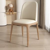 Chaise de salle à manger en bois massif, chaise de table à manger de style nordique moderne et luxueux avec coussin moelleux, ensemble de salle à manger simple pour la maison, chaise avec dossier