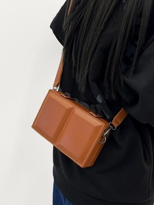 Stylish Designer Box Shape Women's Crossbody <b>Backpack</b> Small Square PU Leather Mobile Phone Bag - Product Image 4