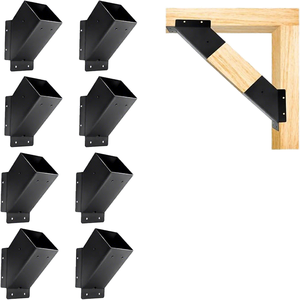 Cadre de support de pavillon en plein air avec angle renforcé de 45 degrés <span class=keywords><strong>et</strong></span> trous pour les connexions en <span class=keywords><strong>bois</strong></span> <span class=keywords><strong>et</strong></span> en <span class=keywords><strong>rotin</strong></span> - Product Image 1