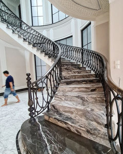 Escalera <span class=keywords><strong>Interior</strong></span> Curva de <span class=keywords><strong>Piedra</strong></span> para Villa de Lujo, Gran Escalera de <span class=keywords><strong>Piedra</strong></span> para Interiores - Product Image 5