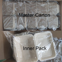 Boîte à emporter compostable en bagasse, 600 ml, 7x5 pouces, compatible PFAS Free PPWR, pour la préparation des repas, vente en gros