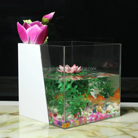 Aquarium rectangulaire en acrylique personnalisable, écologique, 5L, pour bureau, avec support d'affichage, haute qualité