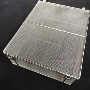 Panier de désinfection personnalisé rond/rectangulaire en acier inoxydable 304, panier en treillis métallique pour le nettoyage des pièces - Product Image 1