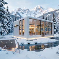 Villa Capsule Spatiale de Luxe Personnalisée 20/40 pieds, Maison Préfabriquée Pliante pour Hôtels en Milieu Alpin, Structure en Acier