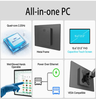 Ystouch Monitor Layar Sentuh PC Industri Tanpa Kipas X86 Dual 4GB Quad-core I3 Generasi Kedua 15,6 inci Ringan