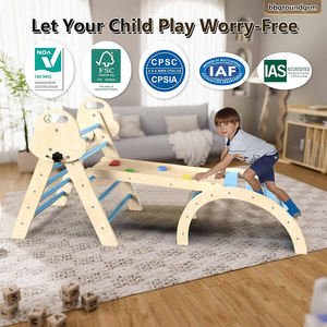 Structure d'escalade en bois pour enfants en bas âge, robuste, pour l'intérieur et l'extérieur, aire de jeux jungle pour enfants en intérieur - Product Image 5