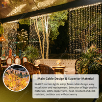 Rideau lumineux LED contrôlé par application, décoration de jardin, fête, mariage, Noël, étanche IP65