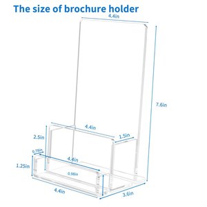 L hình dạng máy tính để bàn 2 không gian văn phòng kinh doanh thẻ hiển thị 4mm trong suốt Acrylic <span class=keywords><strong>Brochure</strong></span> chủ - Product Image 4
