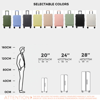 Valise à roulettes de 24 pouces avec couvercle à accès rapide frontal et capacité d'expansion supplémentaire, bagages extensibles à roulettes pour les voyages