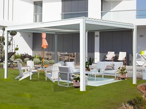 Pergola modulaire Anyhoo 12x12 en aluminium à persiennes pour terrasse <span class=keywords><strong>de</strong></span> piscine, résistante aux intempéries, avec revêtement poudré, éco-responsable, pavillon <span class=keywords><strong>de</strong></span> piscine - Product Image 2
