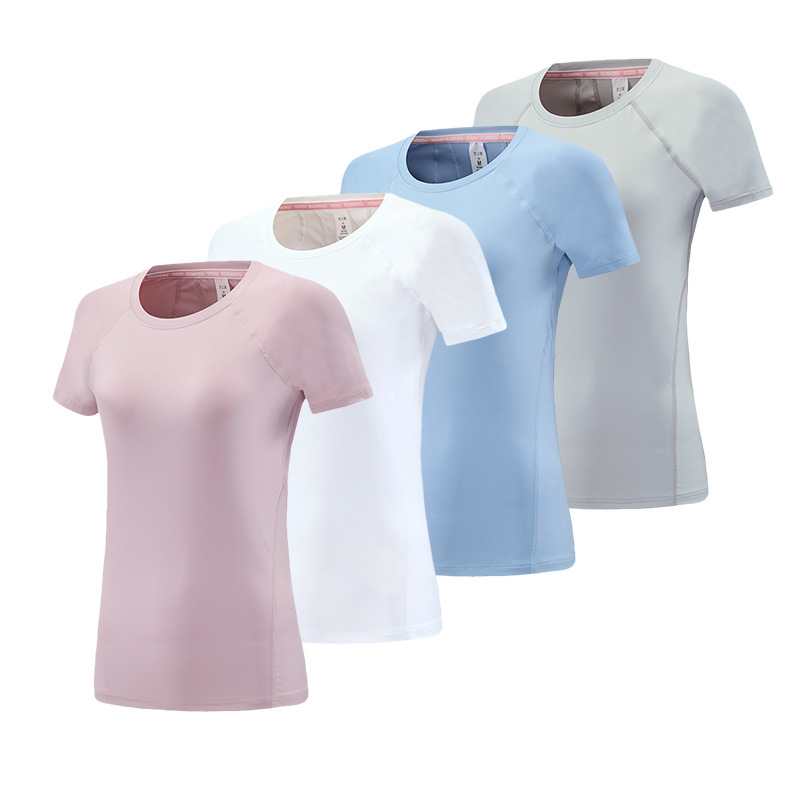 Women's Summer Sports Logo Front Running Cycling Training Fitness T-Shirt Slim-Fit Quick-Drying Short-Sleeved Yoga Top