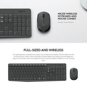<span class=keywords><strong>Clavier</strong></span> et <span class=keywords><strong>souris</strong></span> <span class=keywords><strong>sans</strong></span> <span class=keywords><strong>fil</strong></span> <span class=keywords><strong>Logitech</strong></span> MK235, taille standard, 104 touches, batterie 36 mois, 2,4 GHz, pour bureau, maison, PC - Product Image 5