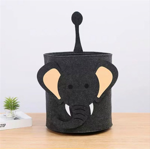 Cảm thấy vải giặt Giỏ đồ chơi hộp lưu trữ Vòng ráp dễ thương động vật lưu trữ Polyester cảm thấy giặt giỏ cản trở - Product Image 6