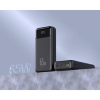 PD65W Chargeur de téléphone portable compact 50,000mAh Banque d'alimentation extérieure de grande capacité avec charge rapide Puissance de sortie 65W