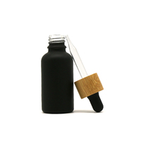 330Pcs Botol Minyak Esensial Kosmetik Premium Matte Hitam 15ml-100ml dengan Tutup Bambu dan Pipet Kaca, Dapat Disesuaikan, Cetak Sablon