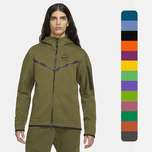 Áo hoodie nam chất liệu cotton dày, khóa kéo, thiết kế mới, in logo tùy chỉnh, thêu, kiểu dáng rộng rãi, chống gió, giá xuất xưởng. - Product Image 1