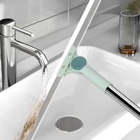 Brosse de nettoyage magique avec manche long réglable 180 °   Serpillière rotative en silicone pour sol, fenêtre, verre, salle de bain, nouvelle