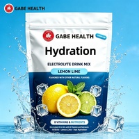 Sachets de mélange de boisson électrolytique à marque privée OEM, 8 vitamines et minéraux, sans sucre, citron et lime, 16 sachets pour athlètes, personnalisables