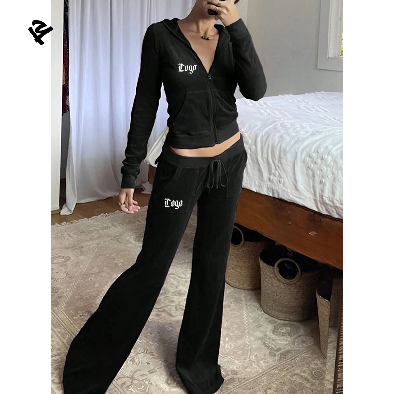 F5626 Custom Women Tracksuit Set Zip