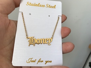 Collier personnalisé en acier inoxydable et or 18 carats avec nom de bébé ou maman, police et langue au choix, bijoux personnalisés - Product Image 6