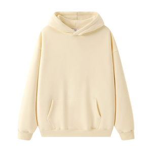 เสื้อฮู้ดโอเวอร์ไซส์ผู้ชาย สีพื้น ผ้าฝ้ายถัก สวมใส่สบาย มีกระเป๋า เหมาะสำหรับใส่ในฤดูใบไม้ร่วง - Product Image 4