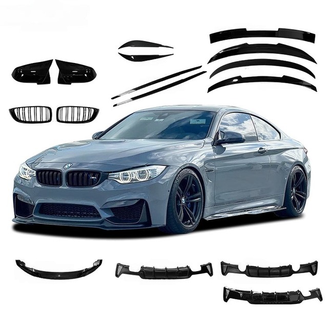 F32 Exterior Accessories Rear Lip Diffuser Spoiler Front Bumper Fender Grille Splitter for BMW 4 Series F32 2013-2020
