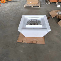Brasero à gaz en acier corten blanc avec effet cascade, chauffage au gaz naturel écologique pour la décoration de jardin et de bord de piscine