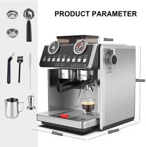 เครื่องชงกาแฟเอสเพรสโซแบบคู่หม้อต้มสแตนเลสคุณภาพเยี่ยม ความจุน้ำ 2.7 ลิตร พร้อมฟังก์ชั่นหลากหลาย เหมาะสำหรับโรงแรม - Product Image 2