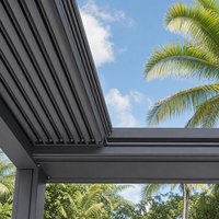 Pergola à lames orientables en alliage d'aluminium, imperméable, extensible, avec structure thermolaquée anti-rouille pour cour, jardin, bord de piscine
